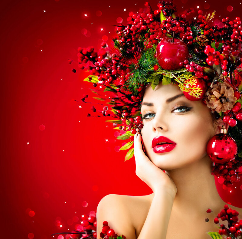 Woman with Berry Crown — Red