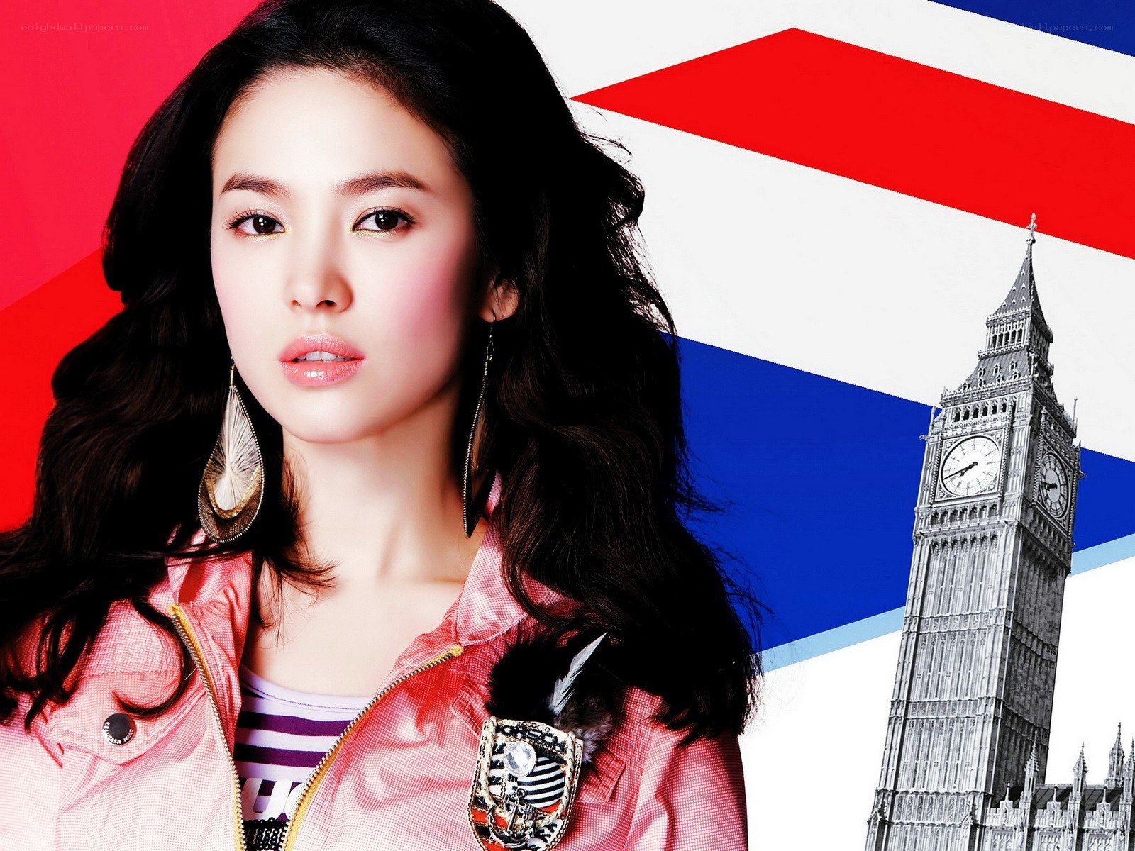 woman with big ben background