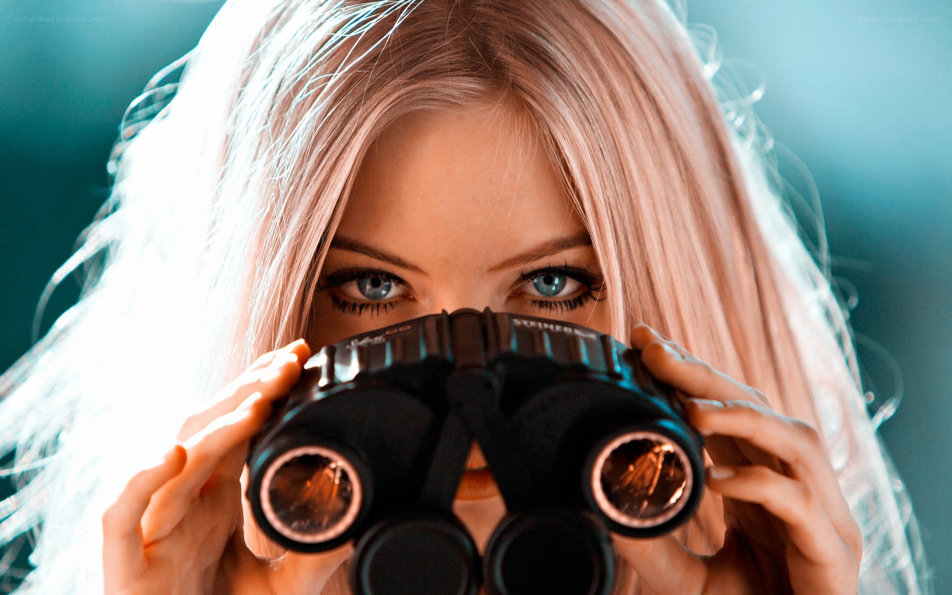 woman with binoculars