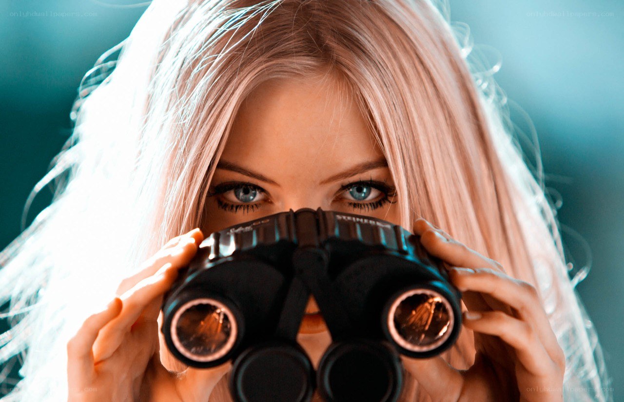 woman with binoculars