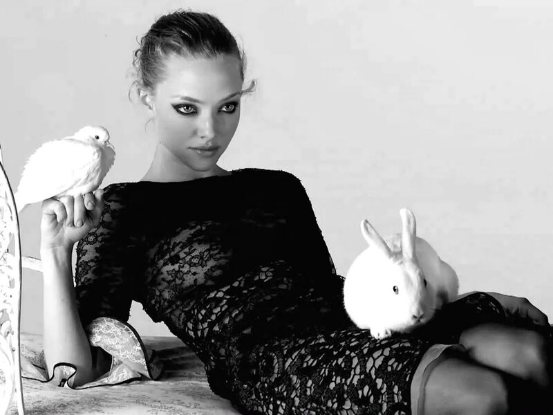 Woman with Bird and Rabbit — Black