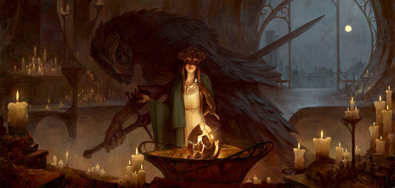 Woman with Bird Creature — Brown