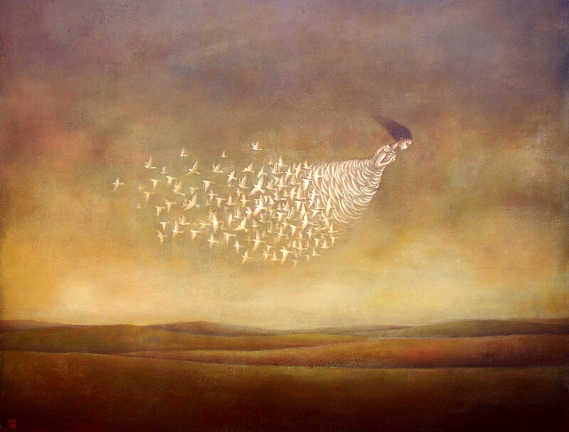 Woman with Bird Dress