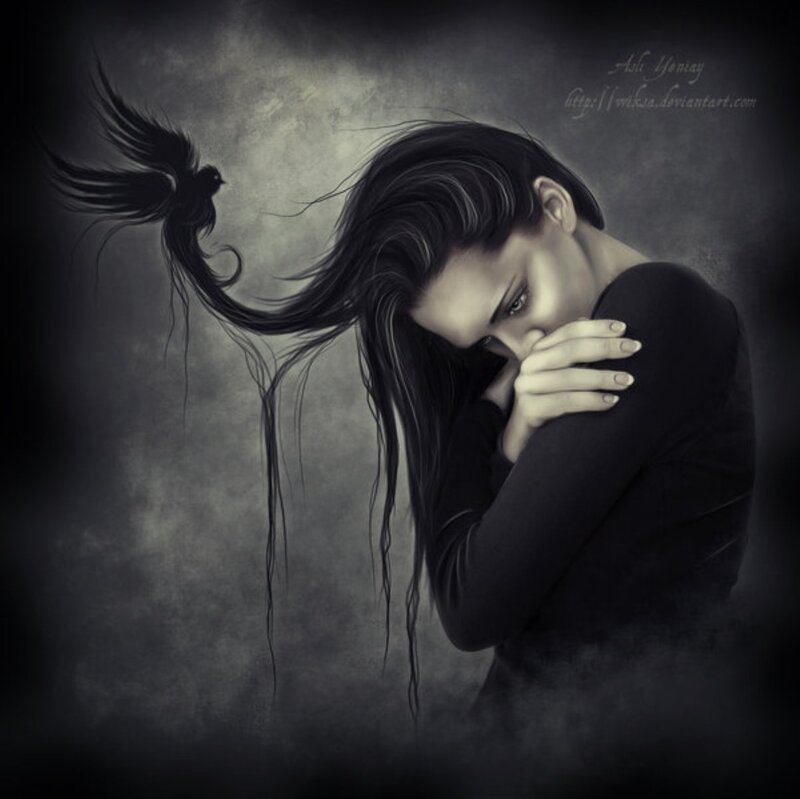 Woman with Bird Hair