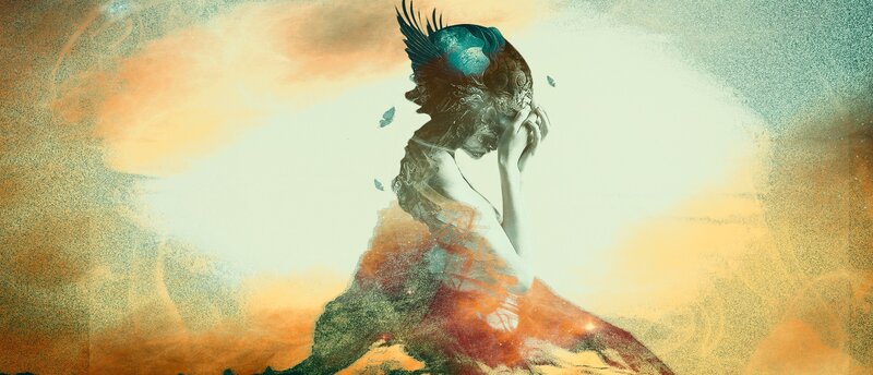 Woman with Bird Head — Orange