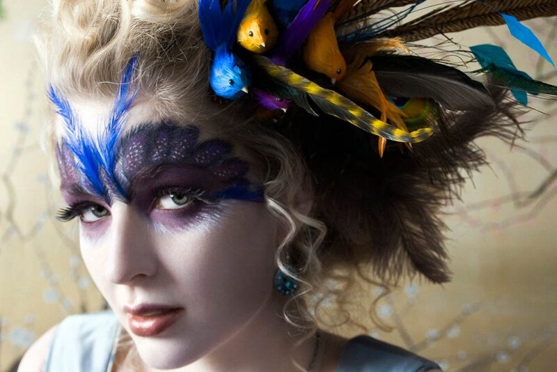 Woman with Bird Makeup