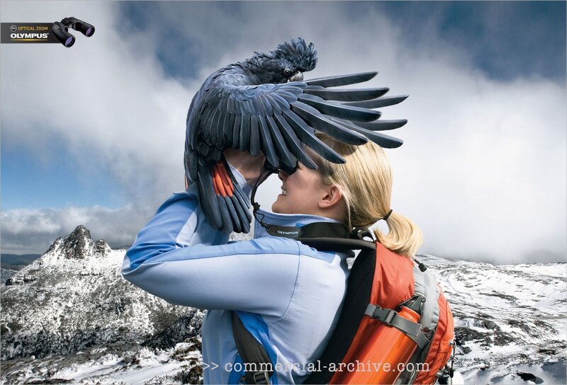 Woman with bird on shoulder