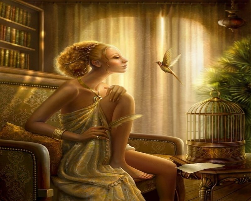Woman with Bird