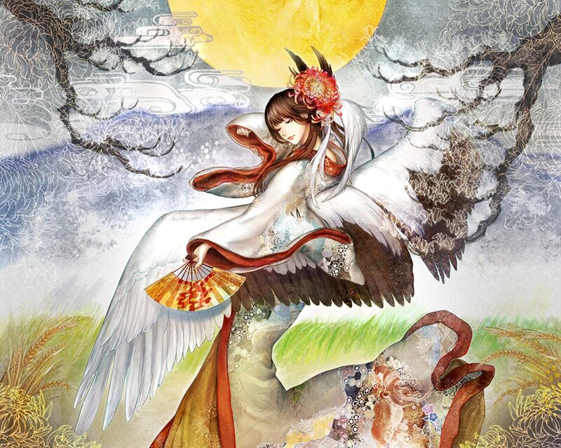 Woman with Bird Wings — White