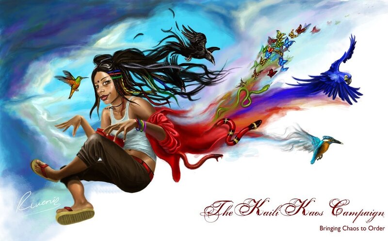 Woman with birds and snake
