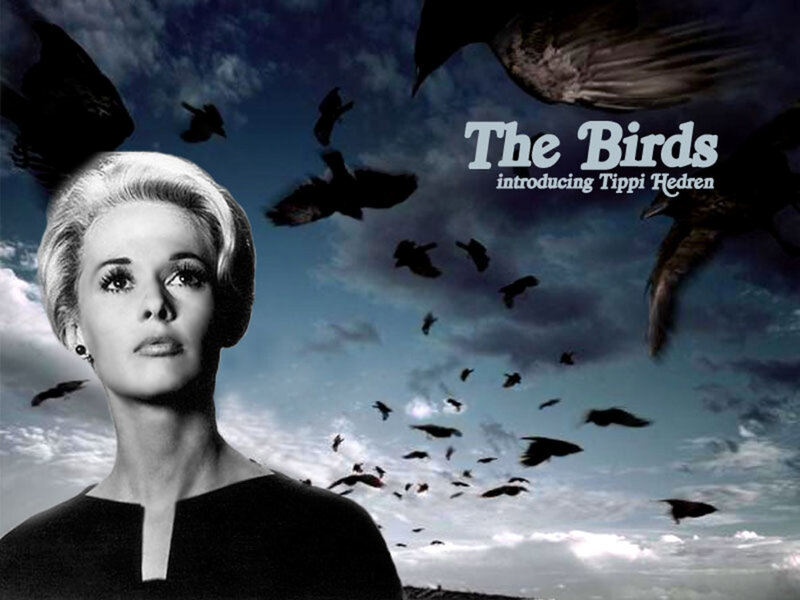 Woman with Birds — Blue, Dramatic