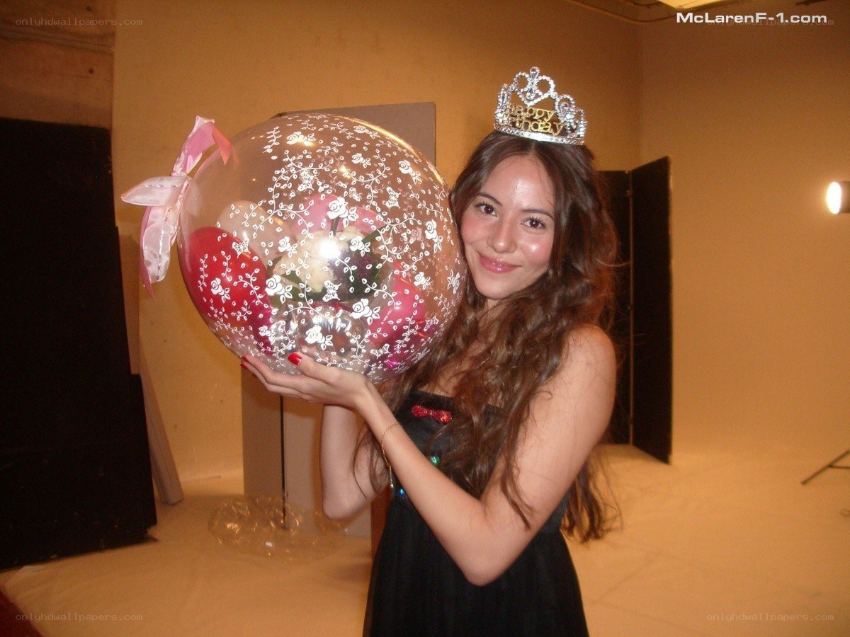 Woman with birthday balloon