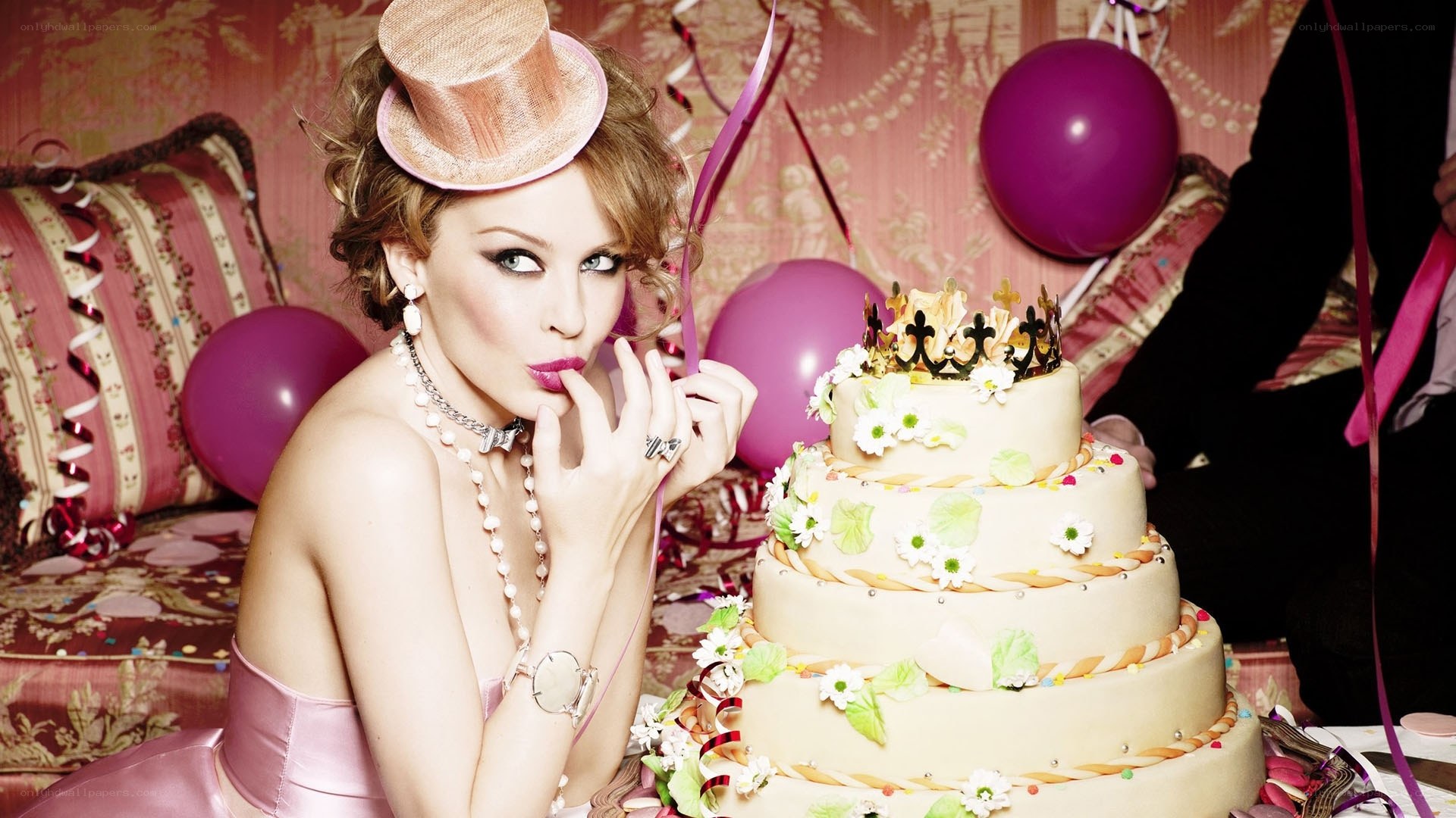 Woman with birthday cake
