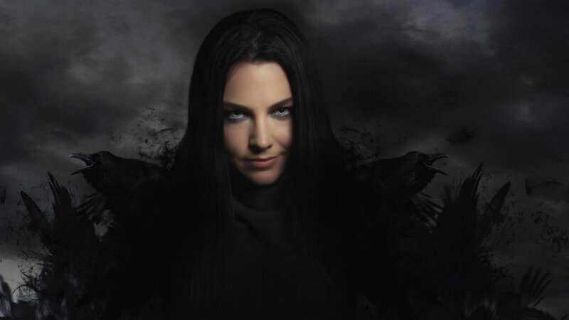 Woman with Black Birds — Dramatic, Night