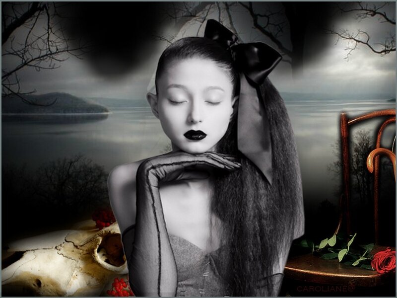 Woman with Black Bow — Dramatic
