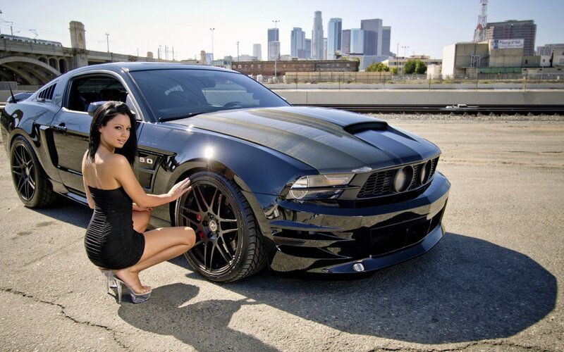 Woman with Black Car — Afternoon