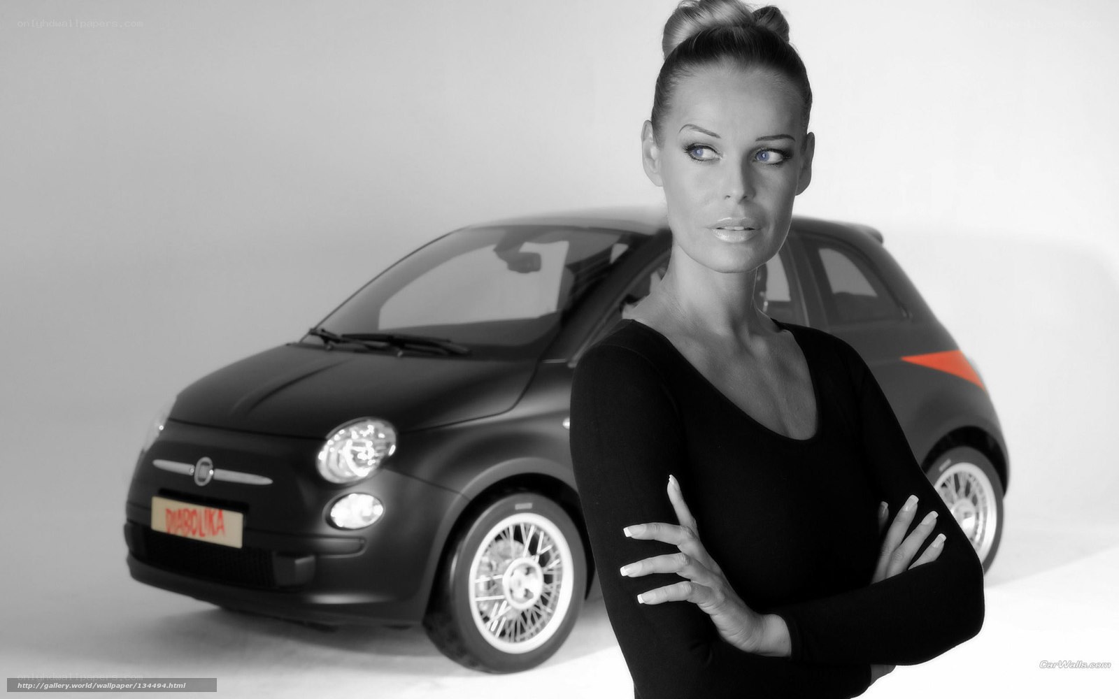 Woman with black car