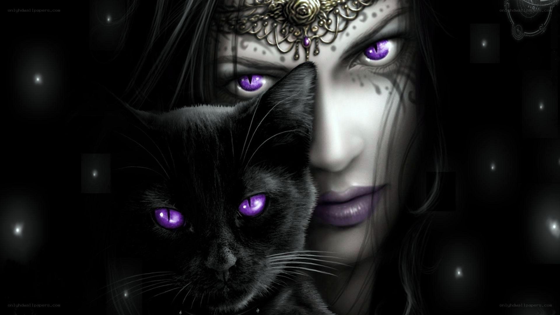 woman with black cat