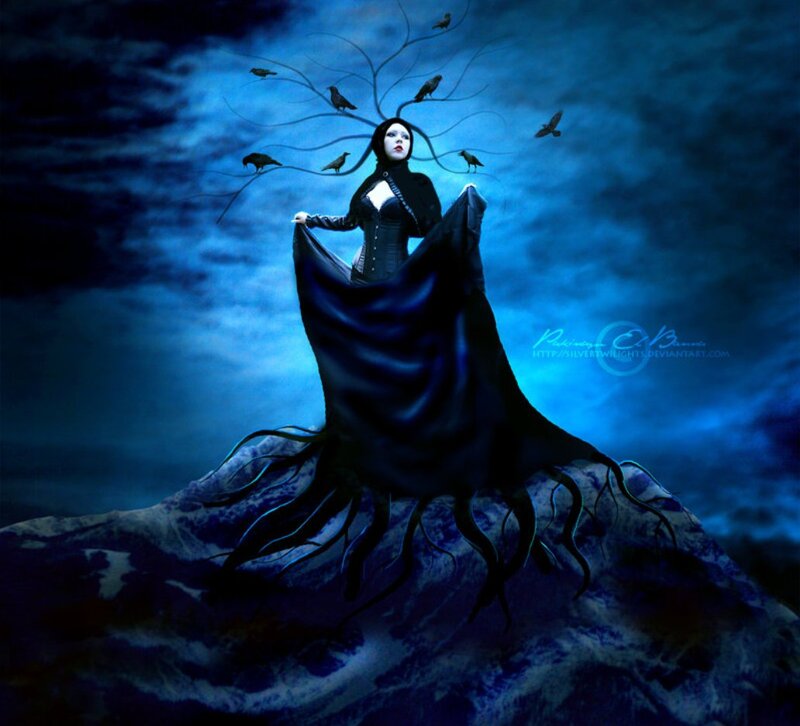 Woman with Black Cloak