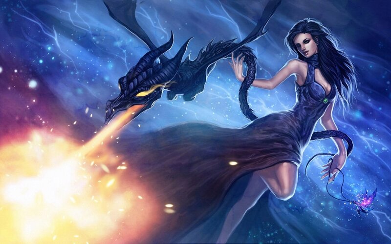 Woman with Black Dragon