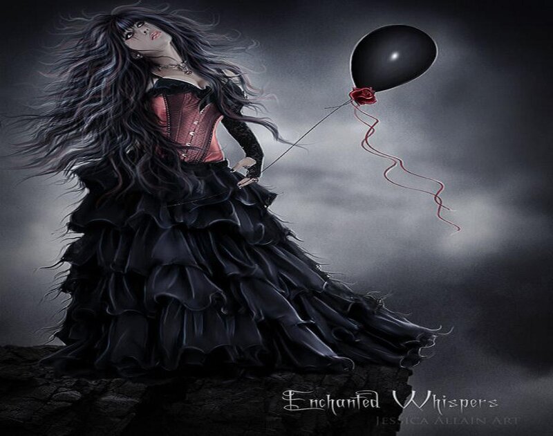 Woman with Black Dress — Dramatic, Night