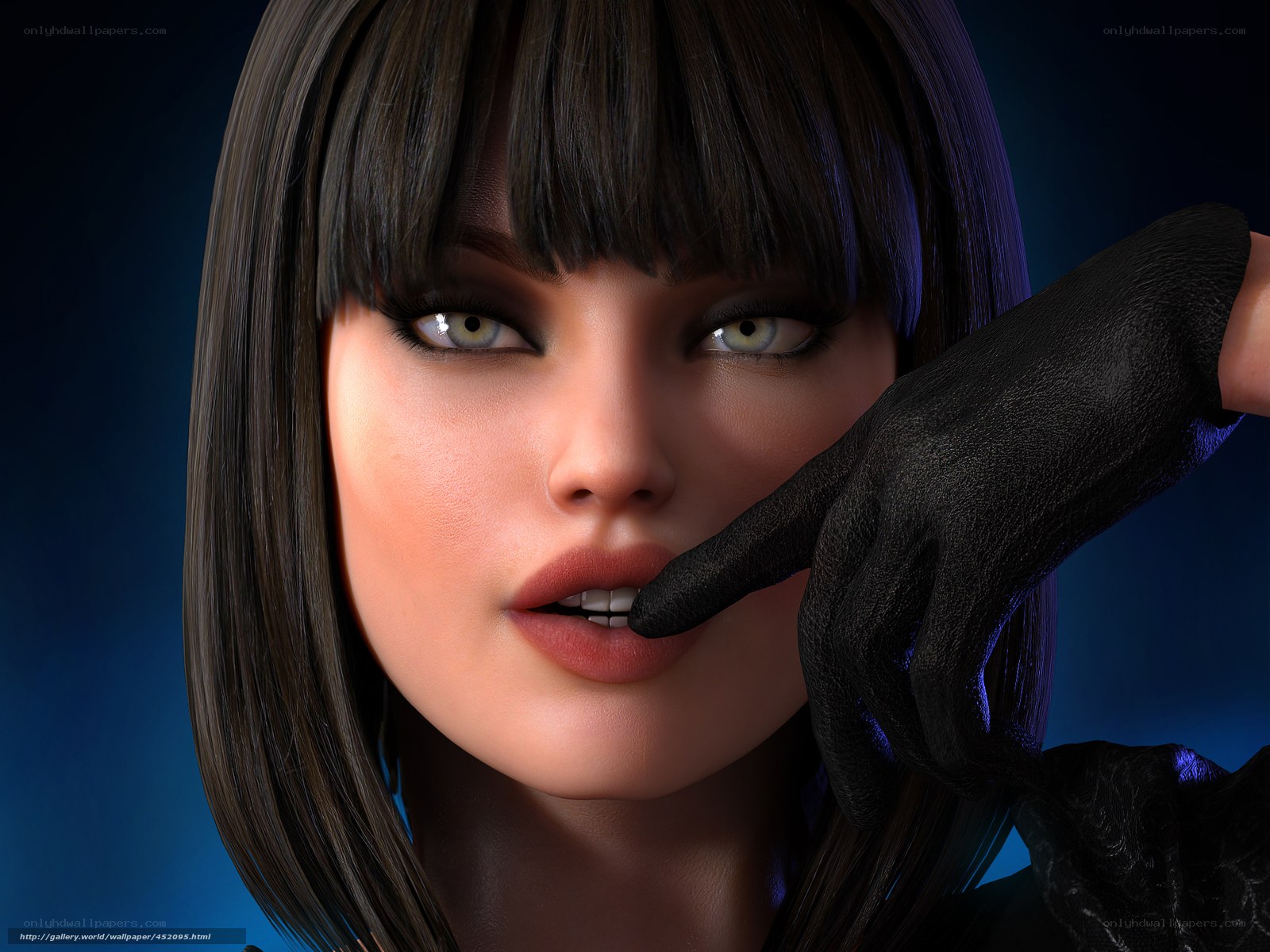 woman with black glove