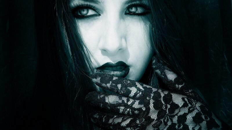 Woman with Black Gloves — Dramatic, Photograph