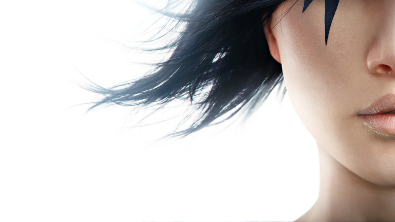 Woman with Black Hair — Dramatic, Digital Art, Face