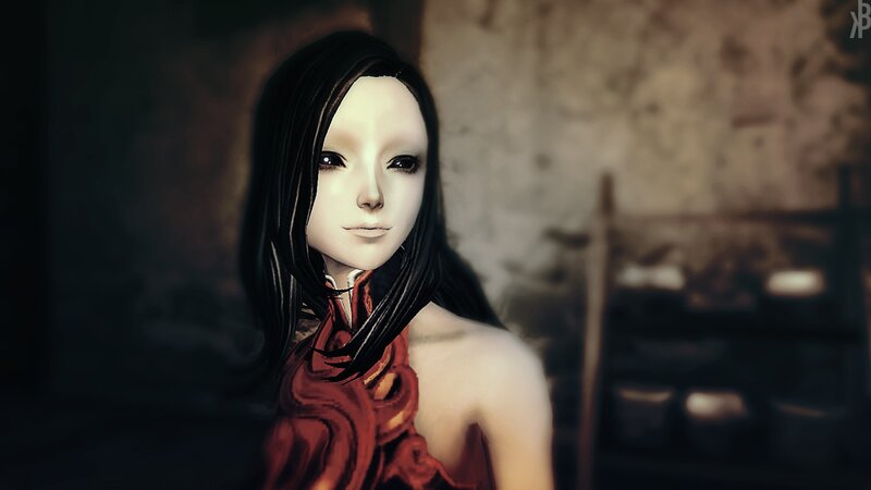 Woman with Black Hair — Dramatic, Digital Art, Red Dress