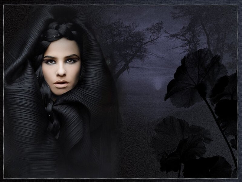 Woman with Black Hair — Dramatic, Night