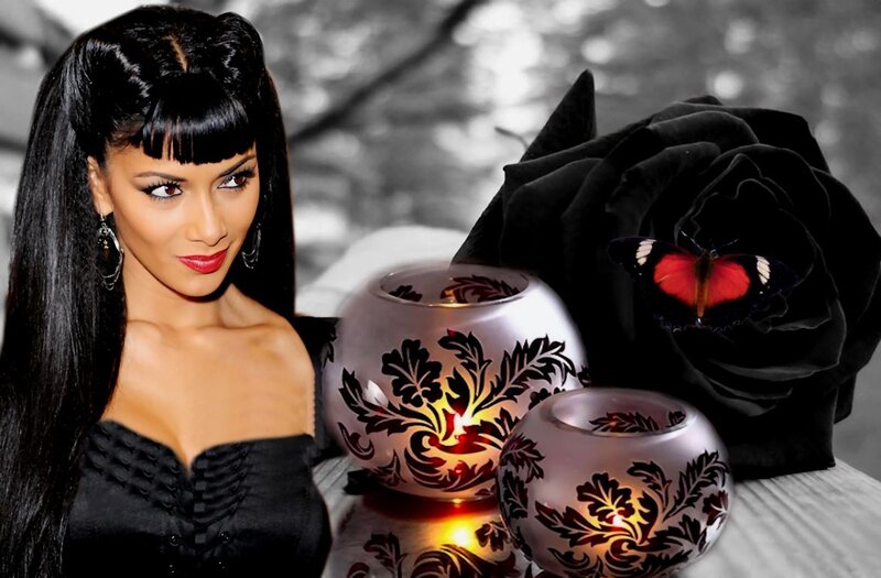 Woman with Black Hair — Dramatic, Photograph, Black Rose