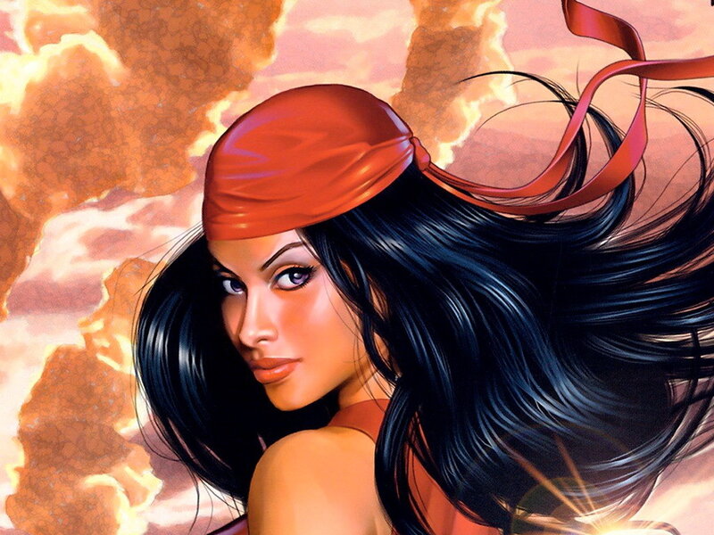 Woman with Black Hair — Dramatic, Sunset