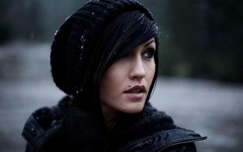 Woman with Black Hair — Dramatic, Winter