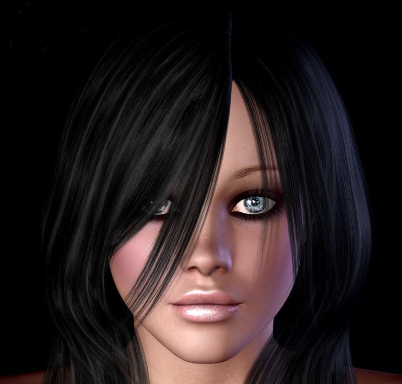 Woman with Black Hair — Neutral, 3d Render