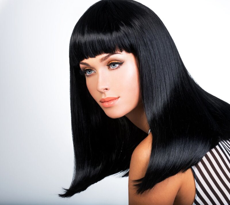 Woman with Black Hair — Neutral, Photograph, Makeup