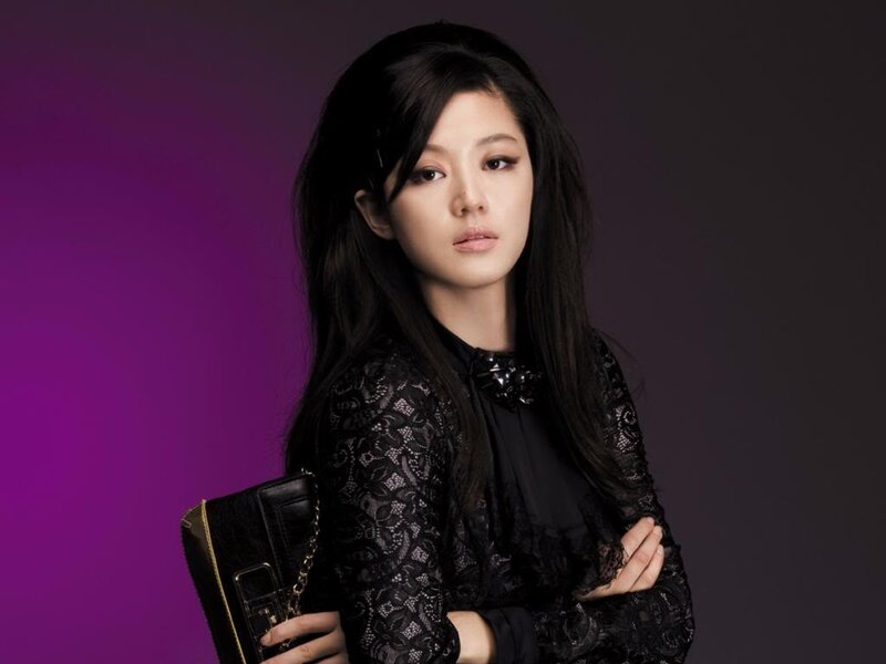 Woman with Black Hair — Purple, Dramatic, Photograph