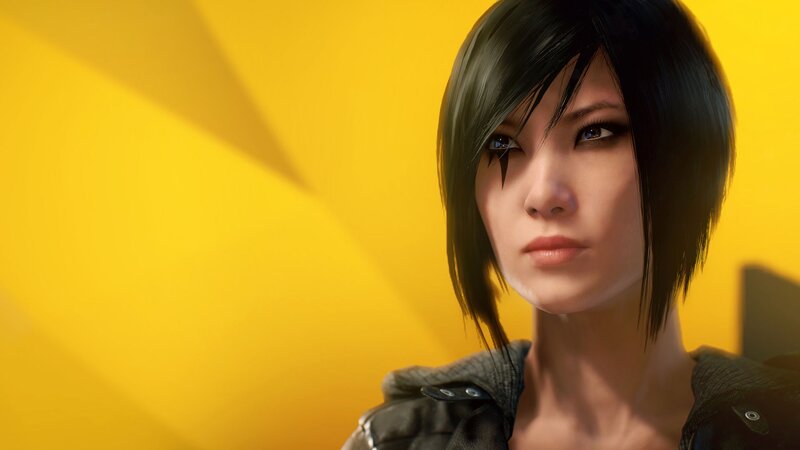Woman with Black Hair — Yellow, Dramatic
