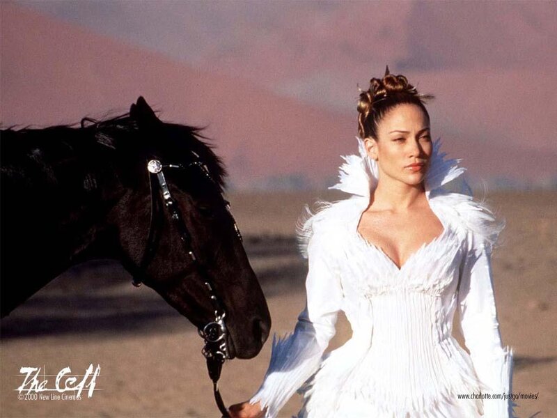 Woman with Black Horse — White