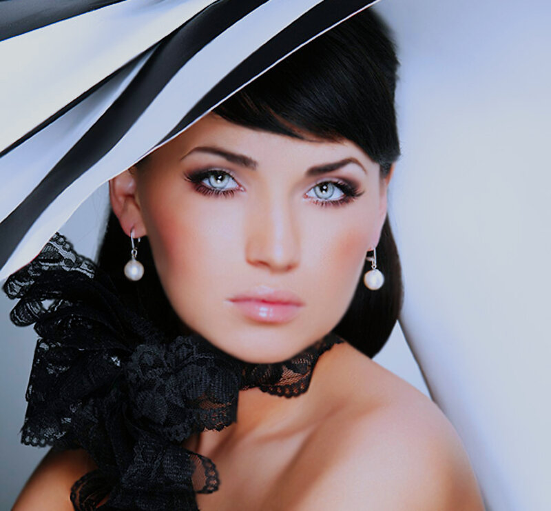 Woman with Black Lace — Dramatic