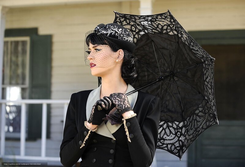 woman with black lace umbrella