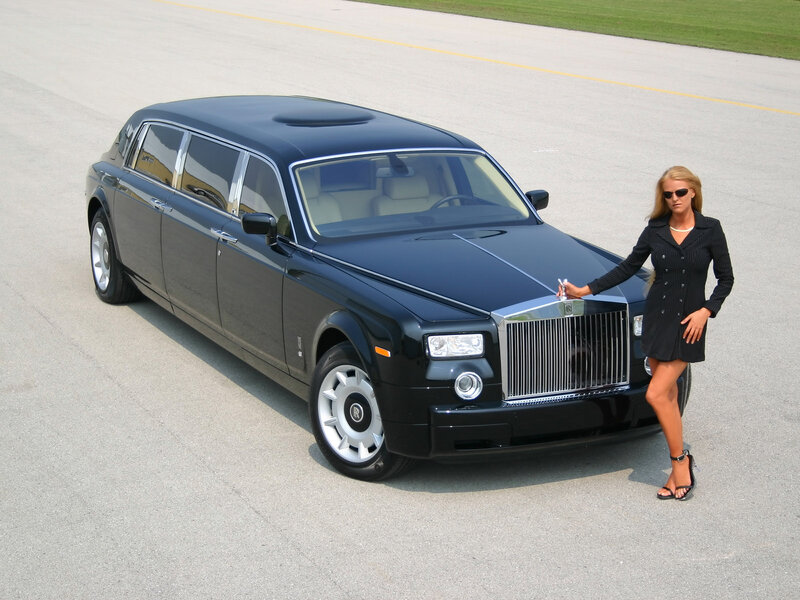 Woman with Black Limousine