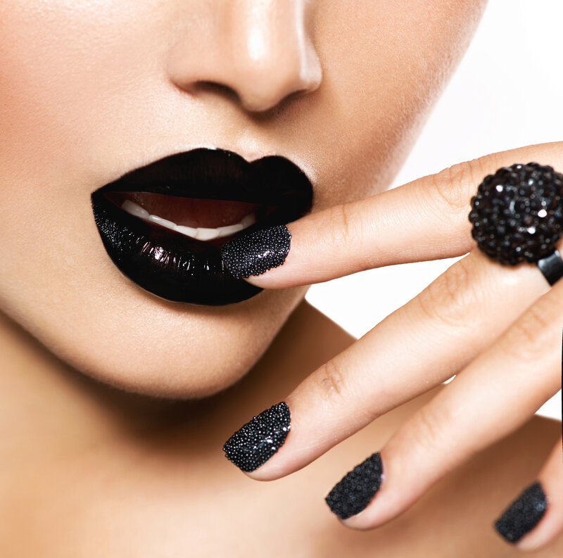 Woman with Black Lips