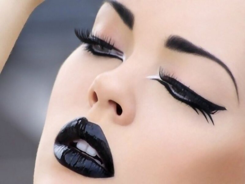 Woman with Black Makeup — Dramatic, Photograph, Eyes