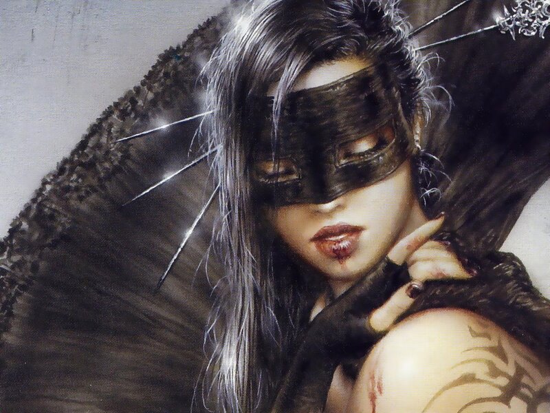 Woman with Black Mask — Dramatic, Digital Art