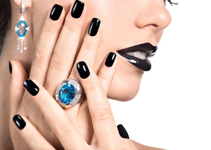 Woman with Black Nails — Dramatic, Photograph