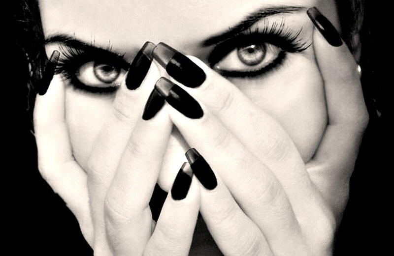 Woman with Black Nails — Dramatic