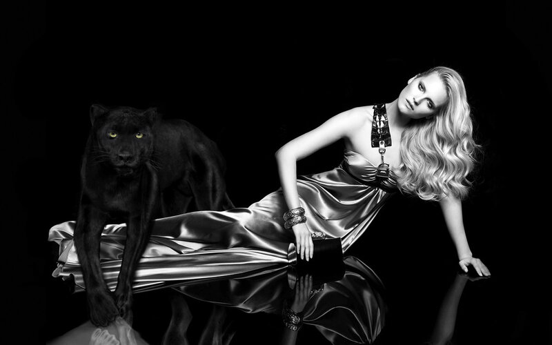 woman with black panther