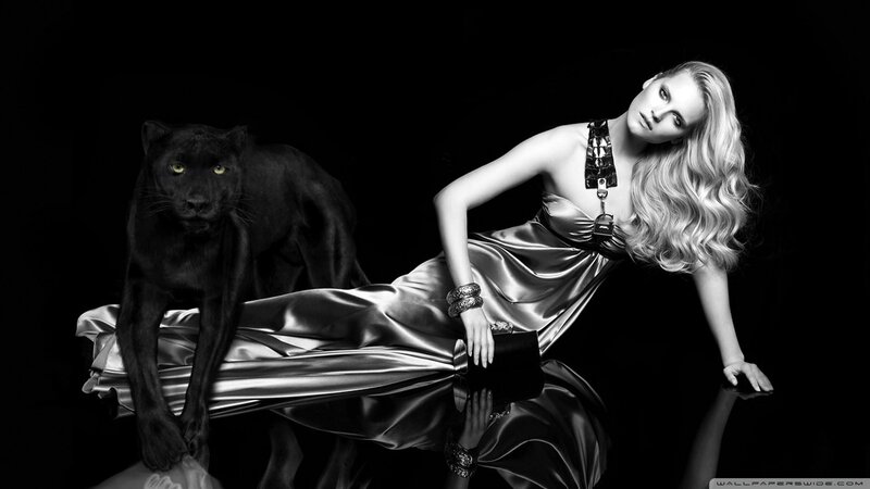 woman with black panther