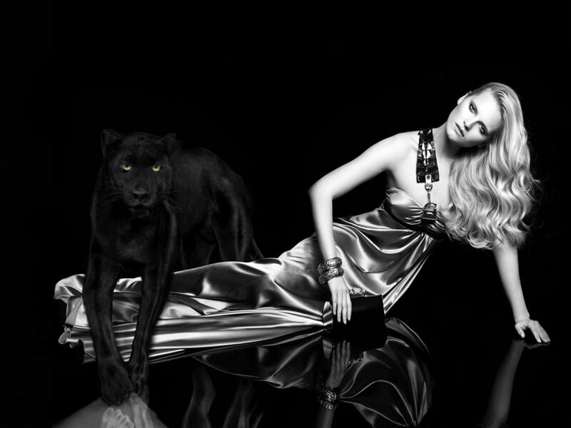 woman with black panther