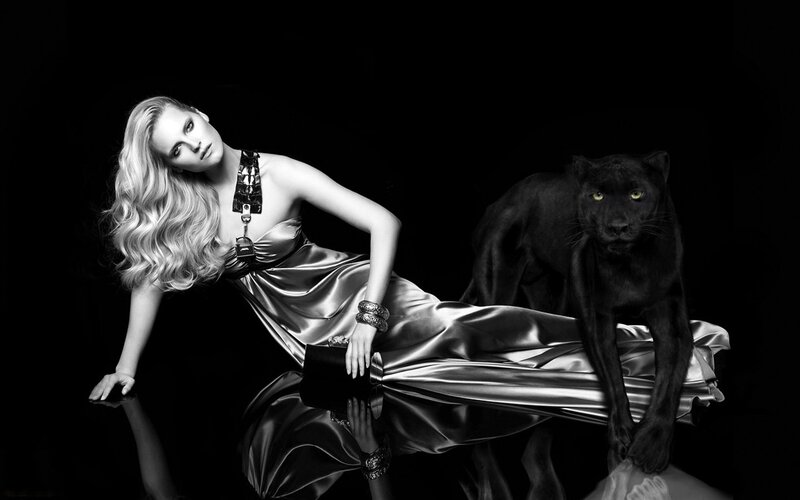 woman with black panther